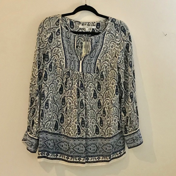 Max Studio Tops - NWT Max Studio Blue Paisley Boho Tunic Blouse.